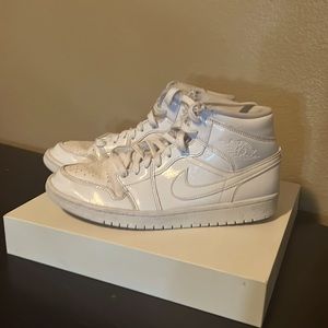Jordon 1 mid white/white mens